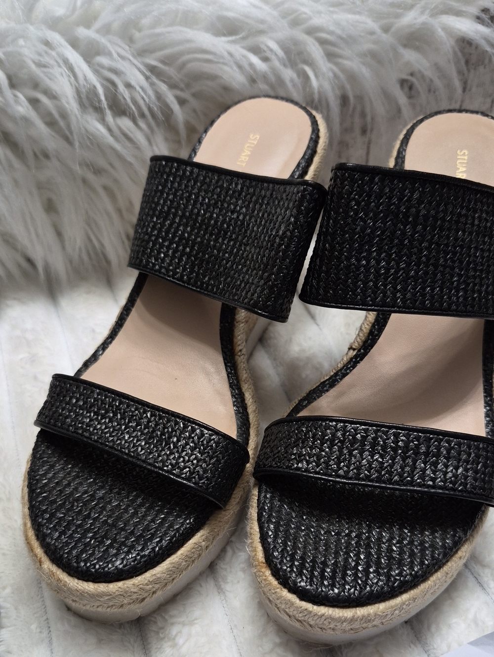 Stuart Weitzman Mykonos Two-Strap Wedge Espadrille Sandals Women's Sz 6.5 $395 - Picture 3 of 10